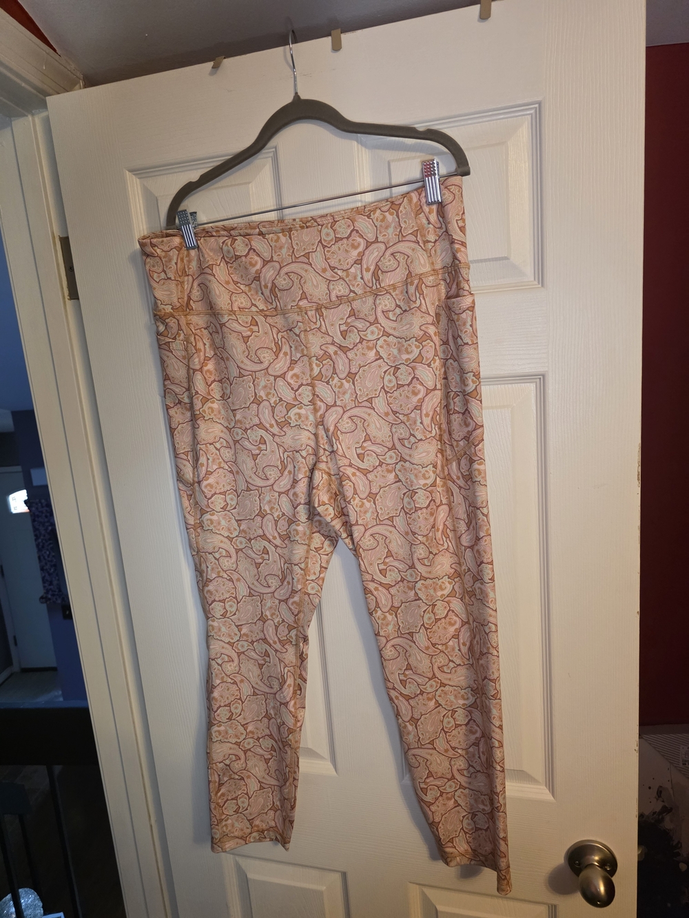 Kensie Peach and Mint Paisley Skirt - 2X